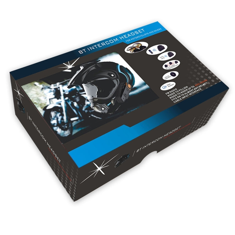 BT-S2 Einzel-2,4-GHz-Bluetooth-V3.0-Intercom-Headset für Motorradhelme, automatische Anrufannahme, FM-Unterstützung, Intercom-Reichweite bis zu 1000 m, BT-S2 Einzel