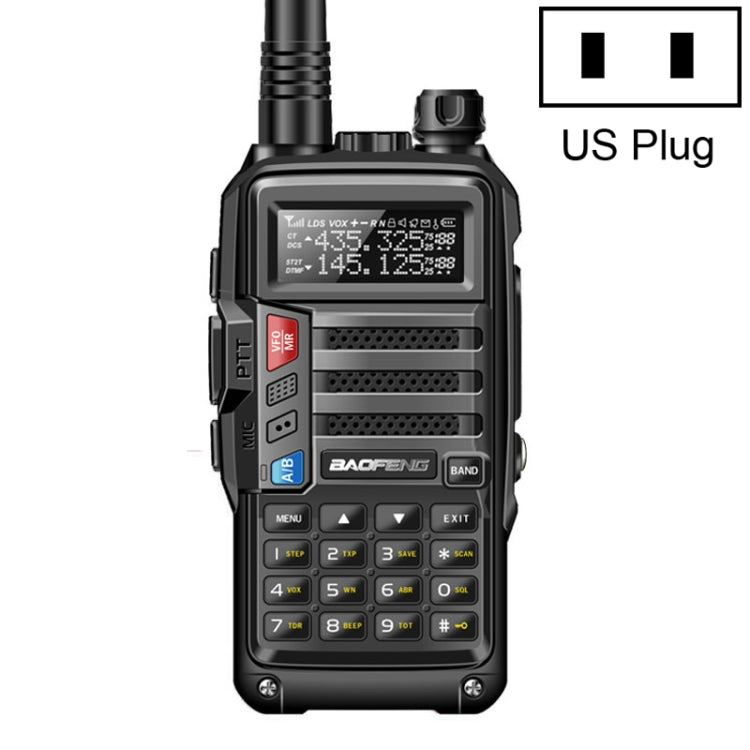 Baofeng BF-UV5R Plus S9 FM Funkgerät Handheld Walkie Talkie, US-Stecker, Schwarz, US-Stecker, Rot, US-Stecker, Silber, US-Stecker