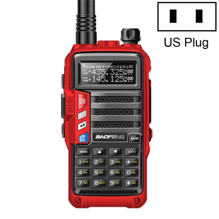 Baofeng BF-UV5R Plus S9 FM Funkgerät Handheld Walkie Talkie, US-Stecker, Schwarz, US-Stecker, Rot, US-Stecker, Silber, US-Stecker