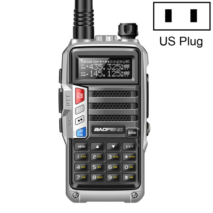 Baofeng BF-UV5R Plus S9 FM Funkgerät Handheld Walkie Talkie, US-Stecker, Schwarz, US-Stecker, Rot, US-Stecker, Silber, US-Stecker