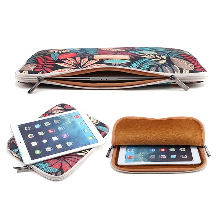 Lisen 10 Zoll Hülle Bunte Blätter Reißverschluss Aktentasche Tragetasche für iPad Air 2, iPad Air, iPad 4, iPad Neu, Galaxy Tab A 10.1, Lenovo Yoga 10.1 Zoll, Microsoft Surface Pro 10.6, Laptops / Tablets bis 10 Zoll, 10 Zoll