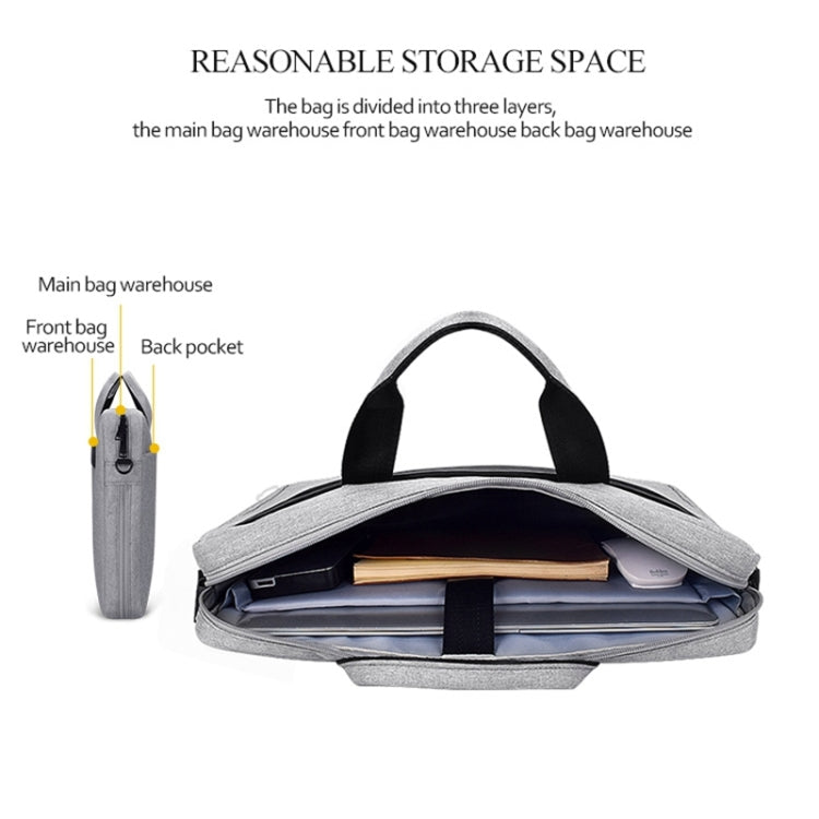 DJ06 Oxford-Stoff Wasserdichte Verschleißfeste Tragbare Erweiterbare Laptoptasche für 13,3 Zoll Laptops, mit abnehmbarem Schultergurt, 13,3 Zoll