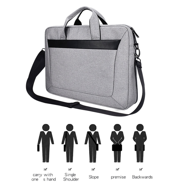 DJ06 Oxford-Stoff Wasserdichte Verschleißfeste Tragbare Erweiterbare Laptoptasche für 15,4 Zoll Laptops, mit abnehmbarem Schultergurt, 15,4 Zoll