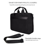 DJ06 Oxford-Stoff Wasserdichte Verschleißfeste Tragbare Erweiterbare Laptoptasche für 15,6 Zoll Laptops, mit abnehmbarem Schultergurt, 15,6 Zoll