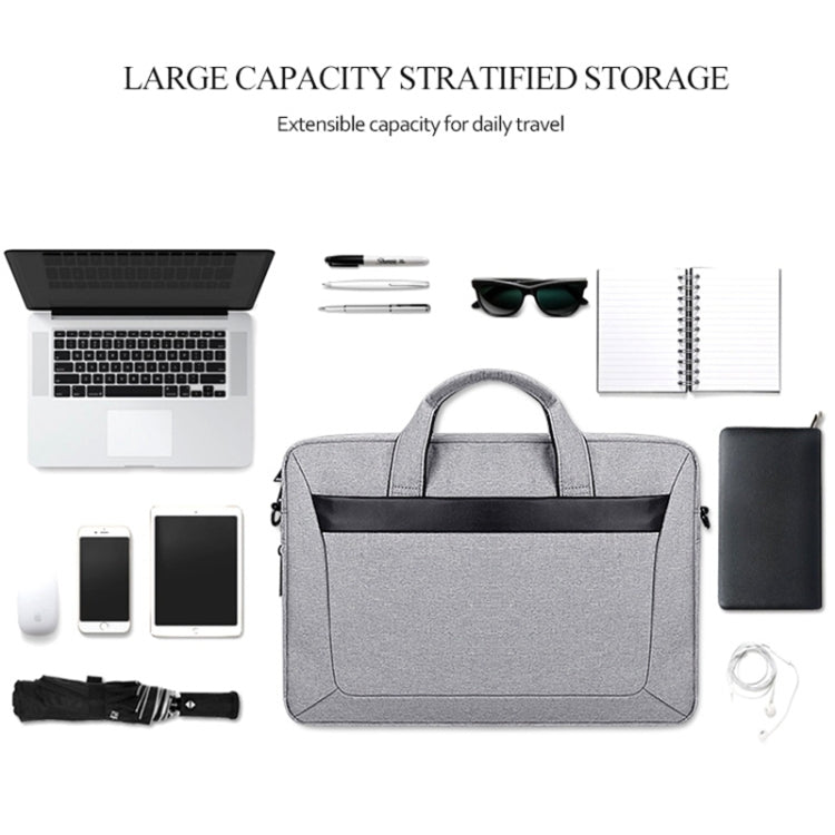 DJ06 Oxford-Stoff Wasserdichte Verschleißfeste Tragbare Erweiterbare Laptoptasche für 15,6 Zoll Laptops, mit abnehmbarem Schultergurt, 15,6 Zoll
