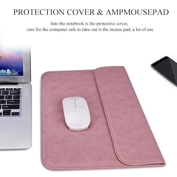 PU01S PU-Leder Horizontale Unsichtbare Magnetverschluss Laptop-Innentasche für 15,4 Zoll Laptops, 15,4 Zoll