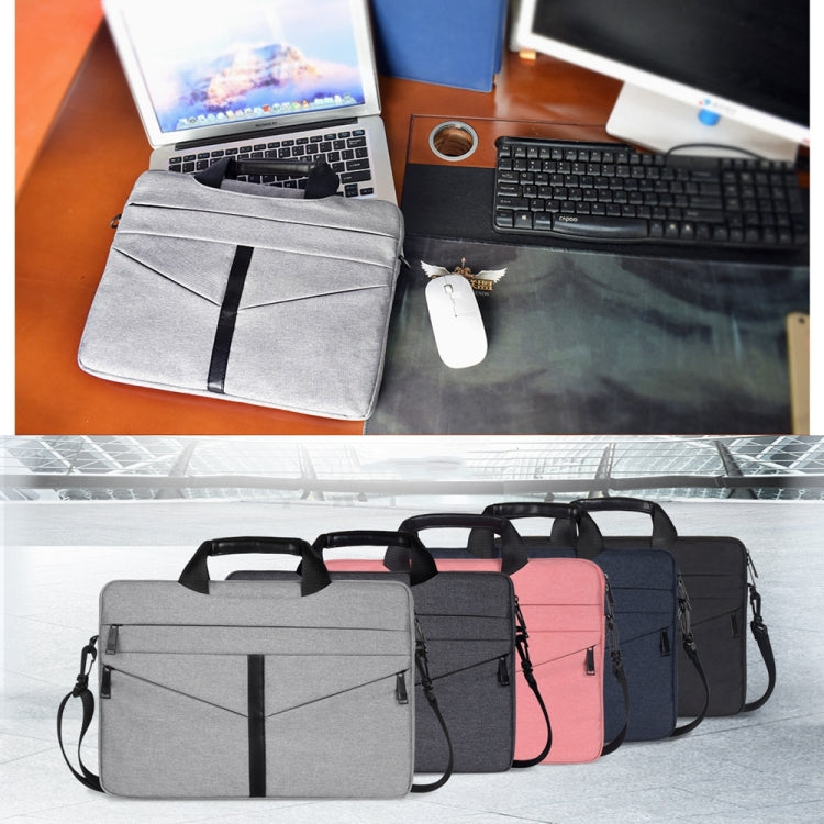 14,1 Zoll atmungsaktive, verschleißfeste modische Business-Schulter-Handtasche mit Reißverschluss für Laptop mit Schultergurt, 14,1 Zoll