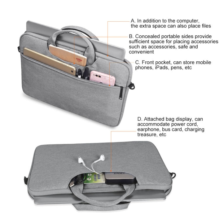 ST01S Wasserdichter Oxford-Stoff Versteckter Tragriemen Ein-Schulter-Handtasche für 14,1 Zoll Laptops, ST01S 14,1 Zoll Marineblau, ST01S 14,1 Zoll Schwarz, ST01S 14,1 Zoll Pink, ST01S 14,1 Zoll Hellgrau, ST01S 14,1 Zoll Dunkelgrau