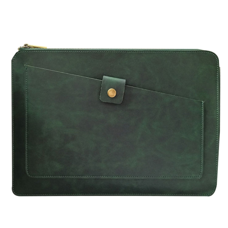 Universelle Business-Laptoptasche aus echtem Leder mit Reißverschluss für Laptops und Tablets bis 13,3 Zoll, 13,3 Zoll