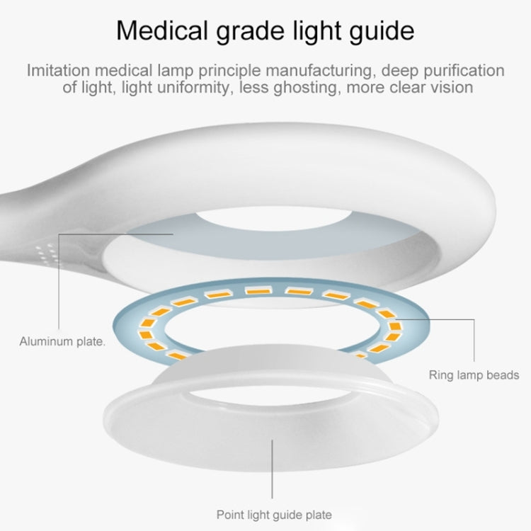 28 LEDs Flexibler Schwanenhals Hohler Ring Design Augenschutz Licht mit Clip & Kleine Nachtlichtfunktion, TGX-770