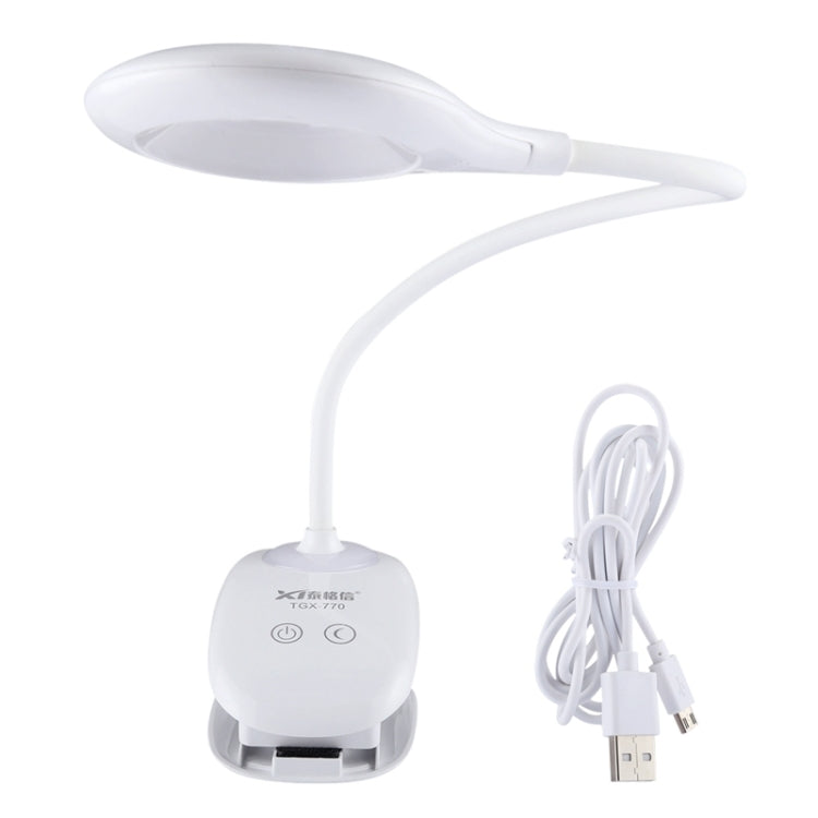 28 LEDs Flexibler Schwanenhals Hohler Ring Design Augenschutz Licht mit Clip & Kleine Nachtlichtfunktion, TGX-770