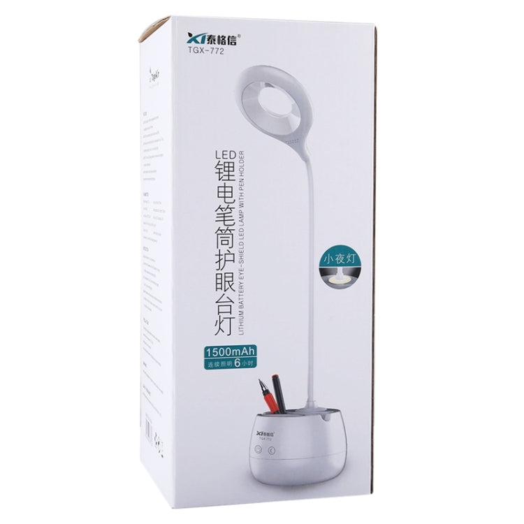 28 LEDs Flexibler Schwanenhals Hohler Ring Design Augenschutz Licht mit Stifthalter / Kleine Nachtlichtfunktion, TGX-772