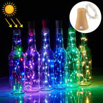 1m 10 LEDs SMD 0603 Solarbetriebene Kupferdraht-Lichterkette, Feenlampe, dekorative Leuchte, 1m Buntes Licht