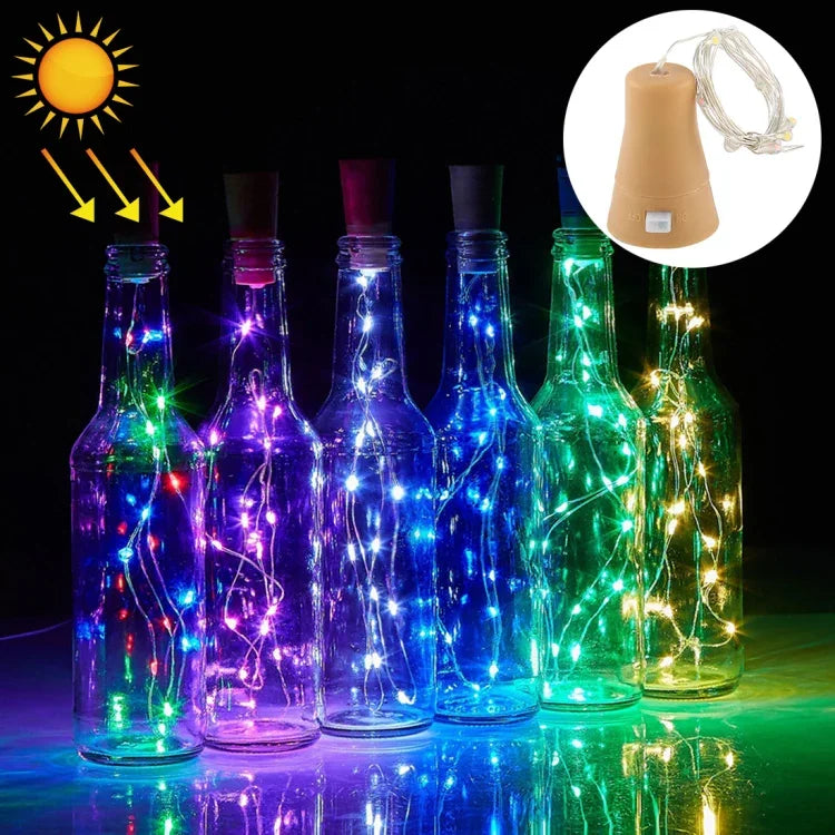 1m 10 LEDs SMD 0603 Solarbetriebene Kupferdraht-Lichterkette, Feenlampe, dekorative Leuchte, 1m Buntes Licht