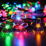 6m 40 LEDs Kirschblüten-Weihnachtsdekorationslicht, batteriebetrieben, 6m Buntes Licht, 6m Warmweißes Licht