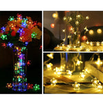 6m 40 LEDs Kirschblüten-Weihnachtsdekorationslicht, batteriebetrieben, 6m Buntes Licht, 6m Warmweißes Licht