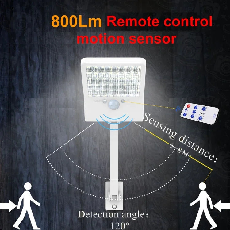 6W 800LM 48 LEDs Solar-Flachlampe mit Fernbedienung und Halterung
