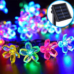 Pfirsichblütenform 50 LEDs Außen Garten Wasserdichte Weihnachts-Frühlingsfest-Dekoration Solar-Lichterkette