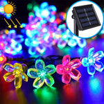 Pfirsichblütenform 50 LEDs Außen Garten Wasserdichte Weihnachts-Frühlingsfest-Dekoration Solar-Lichterkette