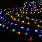 Pfirsichblütenform 50 LEDs Außen Garten Wasserdichte Weihnachts-Frühlingsfest-Dekoration Solar-Lichterkette