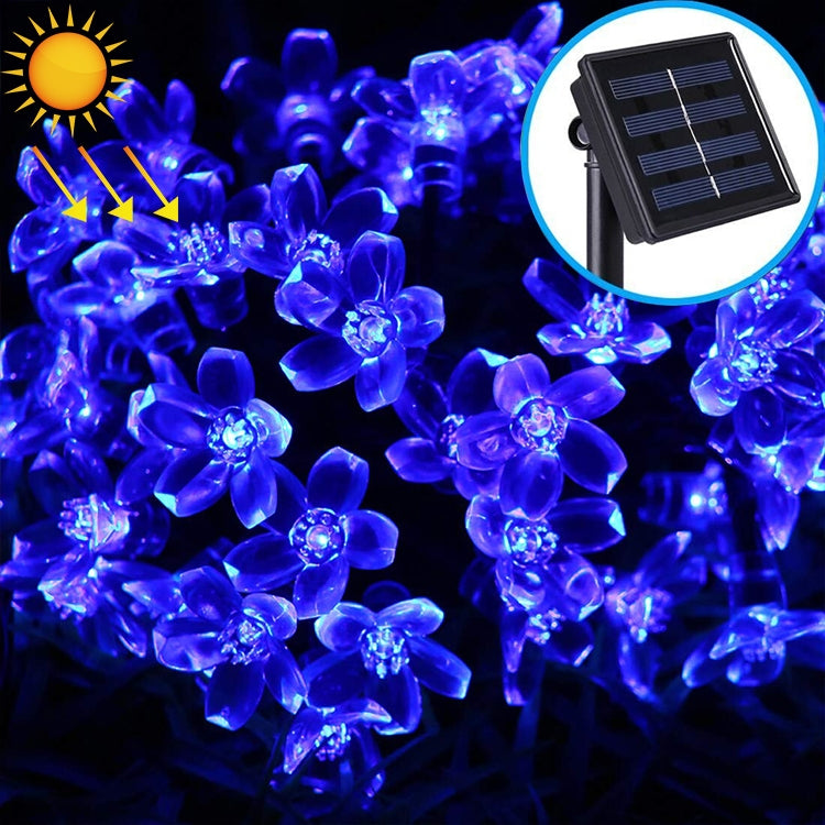 Pfirsichblütenform 50 LEDs Außen Garten Wasserdichte Weihnachts-Frühlingsfest-Dekoration Solar-Lichterkette