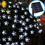 Pfirsichblütenform 50 LEDs Außen Garten Wasserdichte Weihnachts-Frühlingsfest-Dekoration Solar-Lichterkette