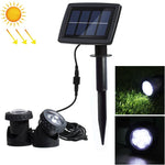Wasserdichter LED-Solar-Unterwasserstrahler für Außenbereiche, zwei Köpfe