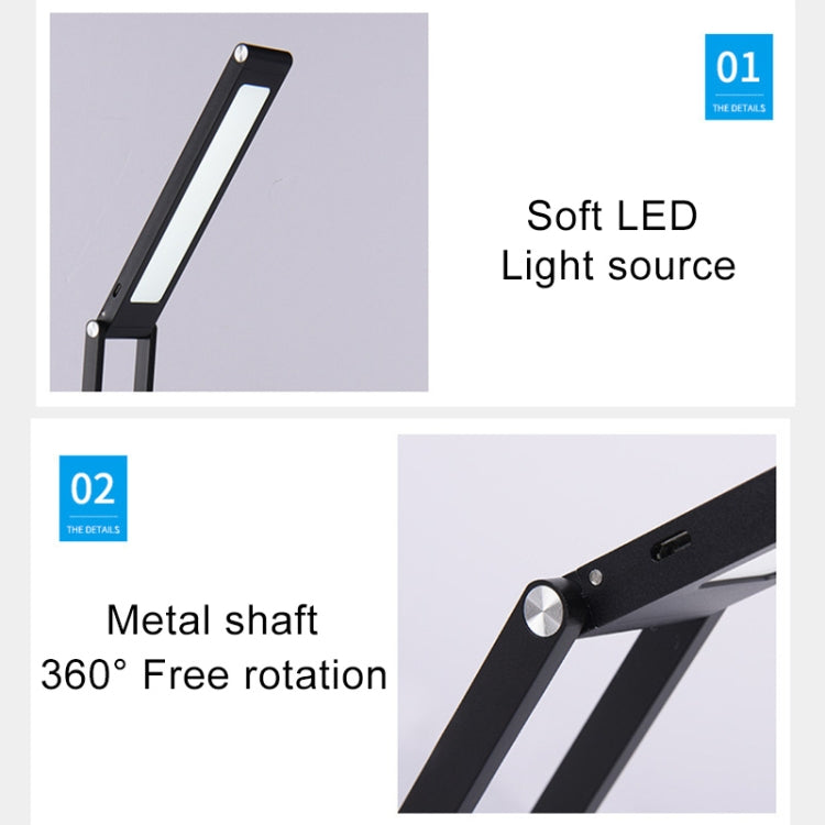 LED Schreibtischlampe 3W Klappbar Verstellbar USB-Ladefunktion Augenschutz Tischlampe
