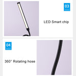 LED Schreibtischlampe 8W Klappbar Verstellbar USB-Ladefunktion Augenschutz Tischlampe, USB-Ladeversion, USB-Ladeversion (Schwarz), USB-Ladeversion (Weiß)