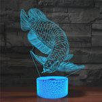 Fischform 3D Bunte LED Vision Tischlampe, USB Touch Version, USB Touch Version