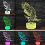 Fischform 3D Bunte LED Vision Tischlampe, USB Touch Version, USB Touch Version