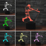 Playing Baseball Form 3D Bunte LED-Vision Licht Tischlampe, USB Touch Version, USB Touch Version