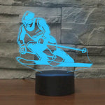 Skifahren Form 3D Bunte LED Vision Licht Tischlampe, 16 Farben Fernbedienung Version, 16 Farben Fernbedienung Version