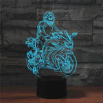 Motorrad Form 3D Buntes LED Illusionslicht Tischlampe, USB Touch Version, USB Touch Version