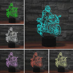 Motorrad Form 3D Buntes LED Illusionslicht Tischlampe, USB Touch Version, USB Touch Version