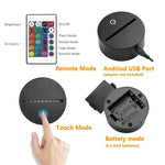 Motorrad Form 3D Buntes LED Illusionslicht Tischlampe, USB Touch Version, USB Touch Version