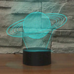 Saturn Form 3D Bunte LED Vision Licht Tischlampe, USB Touch Version, USB Touch Version