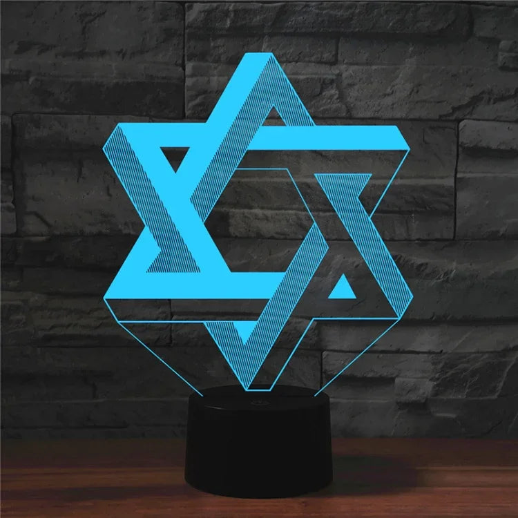 Pentagramm Form 3D Bunte LED Vision Tischleuchte, 16 Farben Fernbedienung Version