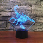 Skorpion Form 3D Buntes LED-Visionslicht Tischlampe, USB Touch Version, USB Touch Version