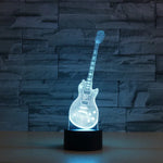 Gitarrenform 3D Bunte LED Vision Licht Tischlampe, Riss-Touch-Version, Riss-Touch-Version