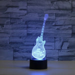 Gitarrenform 3D Bunte LED Vision Licht Tischlampe, Riss-Touch-Version, Riss-Touch-Version