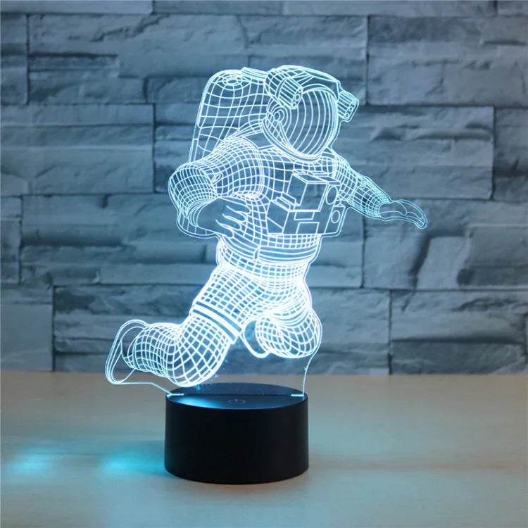 Astronautenform 3D Bunte LED Vision Licht Tischlampe, 16 Farben Fernbedienung Version, 16 Farben Fernbedienung Version