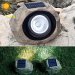 Solarbetriebener Scheinwerfer in Steinoptik LED-Leuchte IP65 Wasserdichte Gartenrasenlampe für den Außenbereich