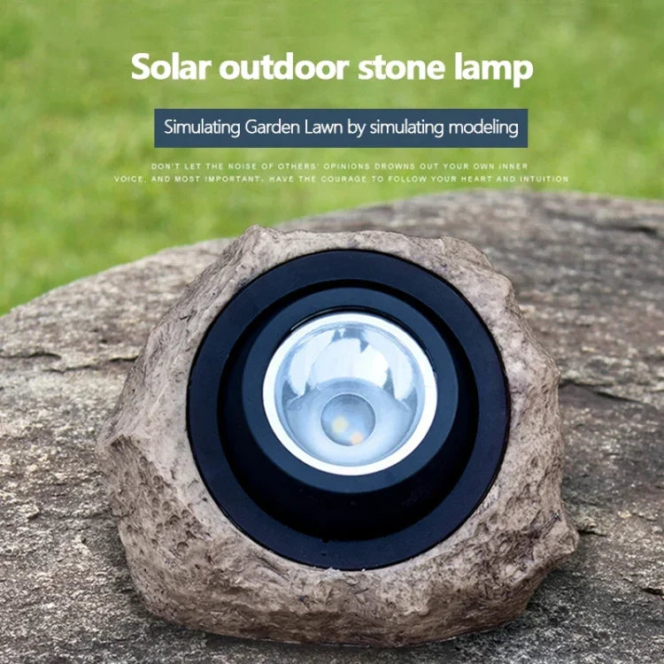 Solarbetriebener Scheinwerfer in Steinoptik LED-Leuchte IP65 Wasserdichte Gartenrasenlampe für den Außenbereich