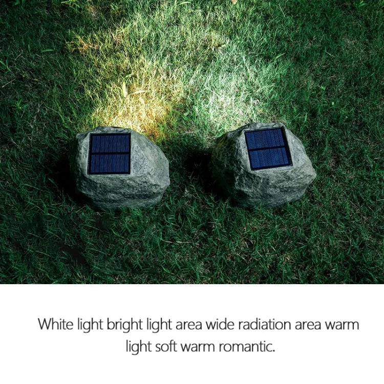 Solarbetriebener Scheinwerfer in Steinoptik LED-Leuchte IP65 Wasserdichte Gartenrasenlampe für den Außenbereich