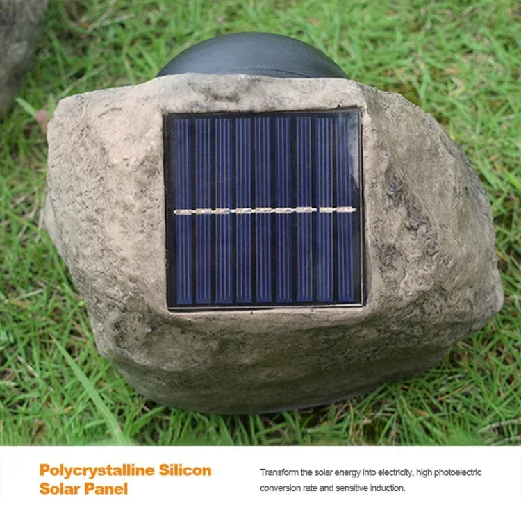 Solarbetriebener Scheinwerfer in Steinoptik LED-Leuchte IP65 Wasserdichte Gartenrasenlampe für den Außenbereich