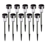 10 PCS Solar Energy Outdoor Lawn Lamp Stainless Steel IP65 Waterproof LED Decorative Garden Light