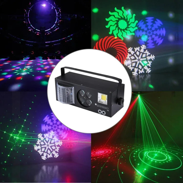 4-in-1-Projektor, Raumbeleuchtung, Stimmungslicht mit Halterung / Auto Run / Soundsteuerung / DMX512, AC 90-240V