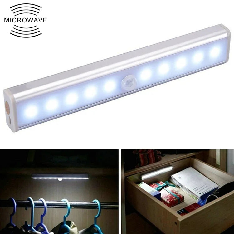 1.8W 10 LEDs Weißes Licht Breitbild Intelligentes Bewegungssensorlicht LED Flur- und Schranklicht, Batterieversion, 1.8W 10 LEDs Weiß (Batterieversion)