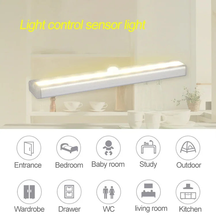 1.8W 10 LEDs Weißes Licht Breitbild Intelligentes Bewegungssensorlicht LED Flur- und Schranklicht, Batterieversion, 1.8W 10 LEDs Weiß (Batterieversion)
